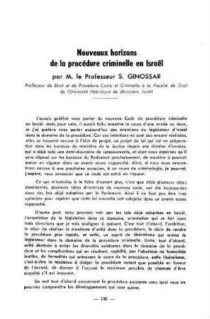 130-138, Nouveaux horizons de la procédure criminelle en Israël