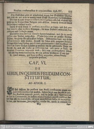 Cap. VI. De Rebus, In Quibus Feudum Constituitur
