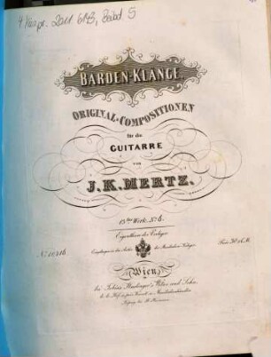 Barden-Klänge : Original-Compositionen für die Gitarre ; 13tes Werk, 6. Tarantelle