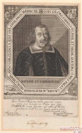 Dr. phil. et med. Johann Georg Fabricius; Kaiserlicher Hofpfalzgraf, Stadtarzt