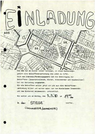 Flugschrift: Einladung,               1980
