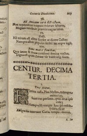 Centuria Decima Tertia.