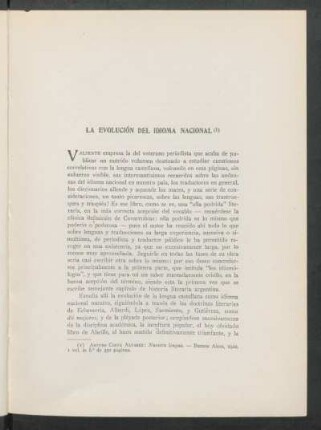 La evolución del idioma nacional
