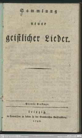 Sammlung neuer geistlicher Lieder