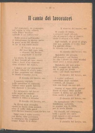 Il canto dei lavoratori
