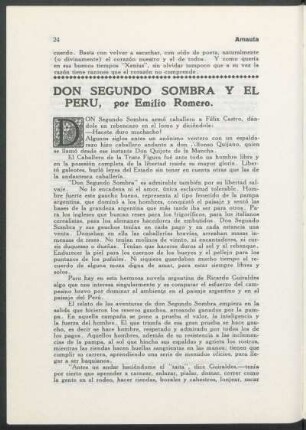 Don Segundo Sombra y el Perú