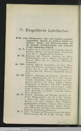 IV. Eingeführte Lehrbücher