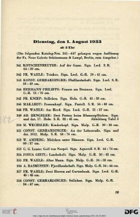 Dienstag, den 1. August 1933, ab 3 Uhr (Nr. 341-647)