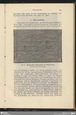 Geschnitzte Tischplatte für Silberbelag