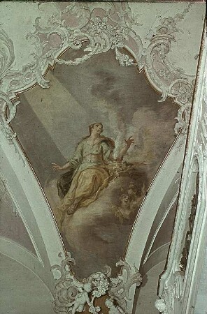 Weibliche Allegorie mit Rauchaltar und Kreuz - Der neue Bund