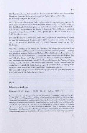 D 29. Johannes Andreae