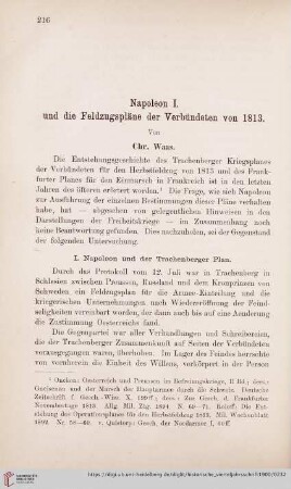 Napoleon I. und die Feldzugspläne der Verbündeten von 1813