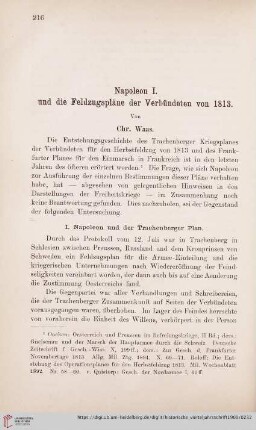 Napoleon I. und die Feldzugspläne der Verbündeten von 1813