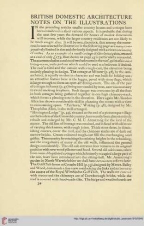 British domestic architecture notes on the illustrations