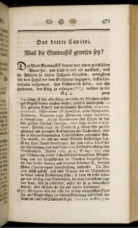 Das dritte Capitel. Was die Gymnastik gewesen sey?
