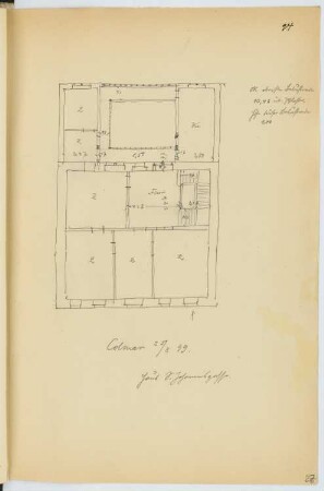 Wohnhaus Johannisgasse, Colmar: Grundriss (aus: Skizzen- und Fotoalbum 16)
