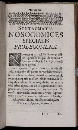 Syntagmatis Nosocomices Specialis Prolegomena