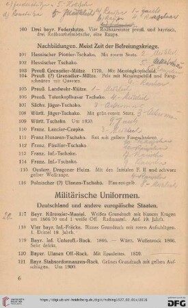 Militärische Uniformen (Nr. 117-163)