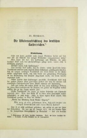 IV. Abschnitt. Die Wiederaufrichtung des deutschen Kaiserreiches