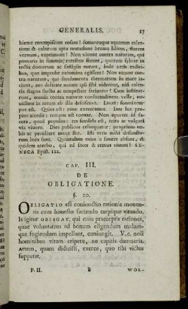 Cap. III. De Obligatione