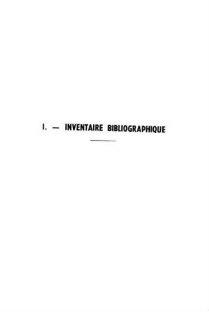 407-454, I. Inventaire bibliographique