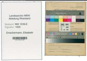 Entnazifizierung Elisabeth Emschermann , geb. 16.01.1904 (Lehrerin)
