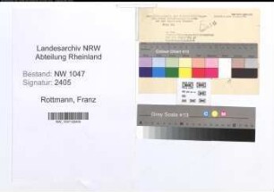 Entnazifizierung Franz Rottmann , geb. 14.05.1905 (Oberbuergermeister)