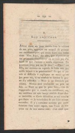 X. Les emblêmes.