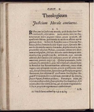Caput II. Theologicum Judicium Morale continens.