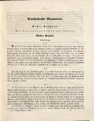 Die darstellende Geometrie : (Géometrie descriptive), 1.. Text
