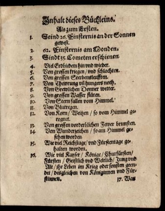 Inhalt dieses Büchleins.