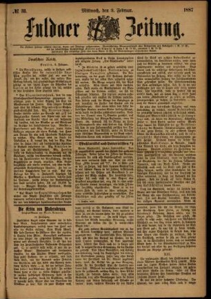 Ausgabe vom Mittwoch, den 09. Februar 1887.