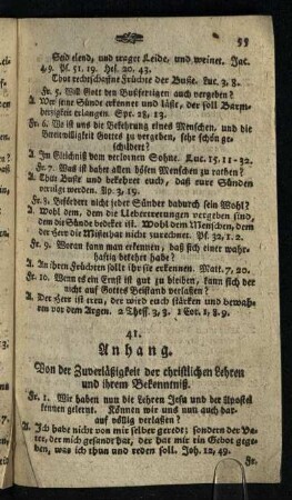 Anhang: Von der Zuverlaeßigkeit der christlichen Lehren und ihrem Bekenntniß