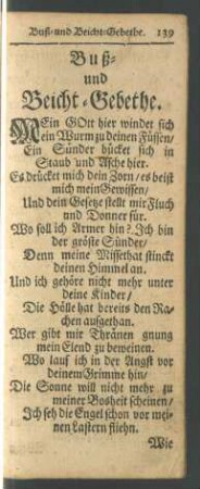 Buß- und Beicht-Gebethe