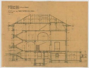 Thiersch, Friedrich von; München, Romanstr. 13; Villa von Hösslin - Nebentreppenhaus Diele (Schnitt)