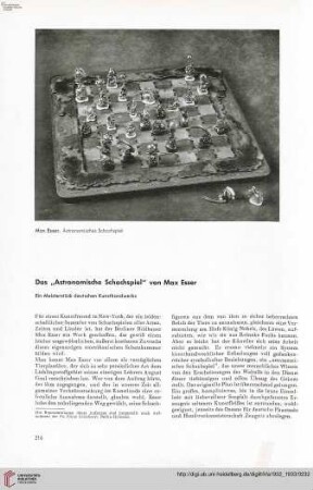 48: Das " Astronomische Schachspiel" von Max Esser : ein Meisterstück deutschen Kunsthandwerks