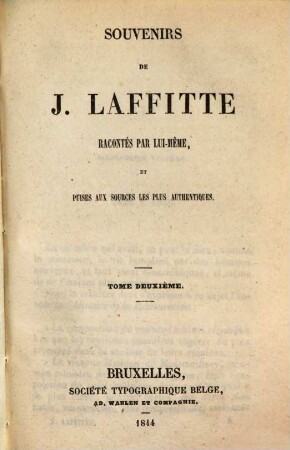 Souvenirs de Jacques Laffitte : racontés par lui-même et puisés aux sources les plus authentiques. 2