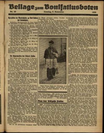 Zweite Ausgabe vom Sonntag, den 05. November 1933.