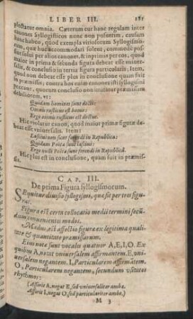 Cap. III. De prima Figura syllogismorum.