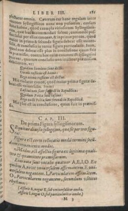 Cap. III. De prima Figura syllogismorum.