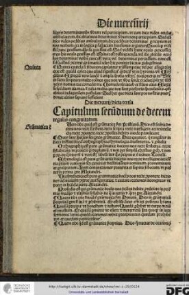 Die mercurii, dieta tertia
