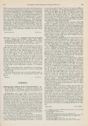 261-262 [Rezension] Bickerman, Elias, Studies in Jewish and Christian History, I