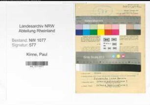Entnazifizierung Paul Kinne , geb. 13.07.1921 (Polizist)
