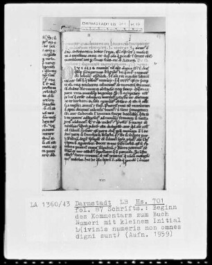 Exzerpte aus Origines und anderen Vätern De peccatis — Initiale L(ivinius numeris non omnes digni sunt), Folio 87recto