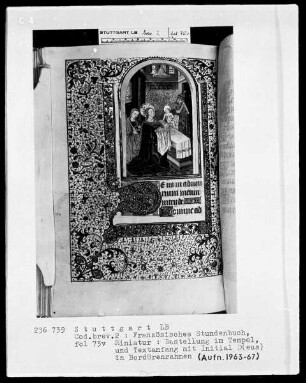 Stundenbuch — Christi Darstellung im Tempel, Folio 75verso