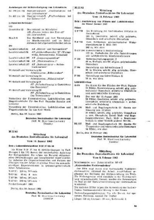 Mitteilung des Deutschen Zentralinstituts für Lehrmittel : 24/62 vom 8. Februar 1962 ; [Mitteilungen]