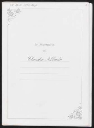 Kondolenzbuch mit Unterschriften aus der Kirche S. Stefano in Bologna, Heft 1