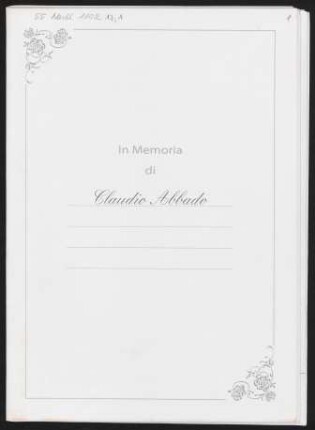 Kondolenzbuch mit Unterschriften aus der Kirche S. Stefano in Bologna, Heft 1