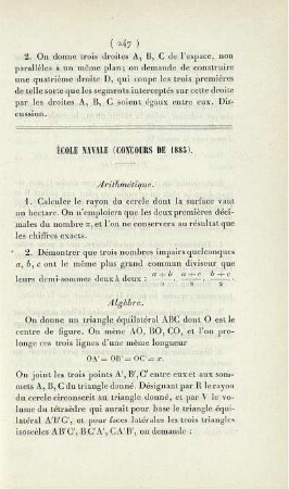 École navale (concours de 1885).