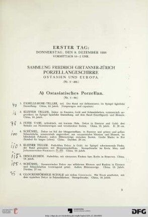 A) Ostasiatische Porzellan (Nr. 1-50)